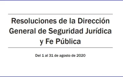 Resoluciones DGRN agosto 2020